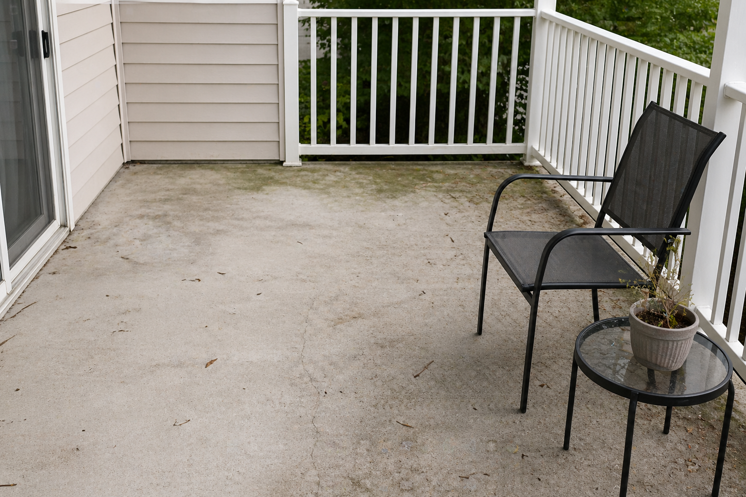 cheap patio setup under $50 before empty patio